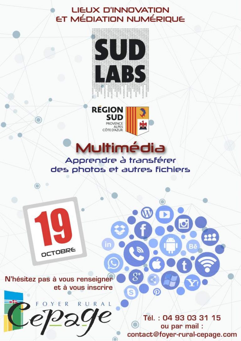 19 octobre : Multimédia, transférer photos et autres fichiers