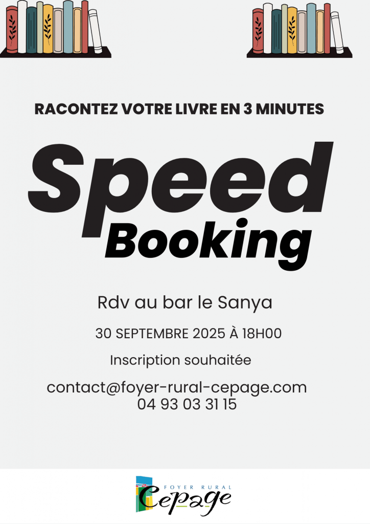 Speed-Booking au bar le Sanya le 30 septembre