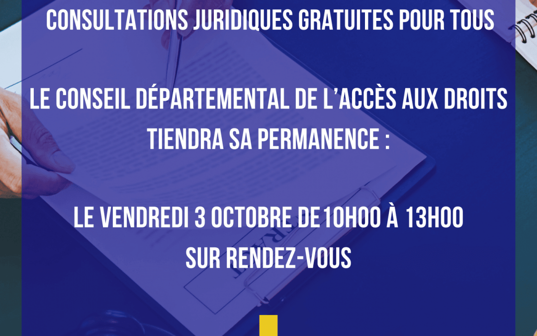 Permanence juridique le 3 octobre