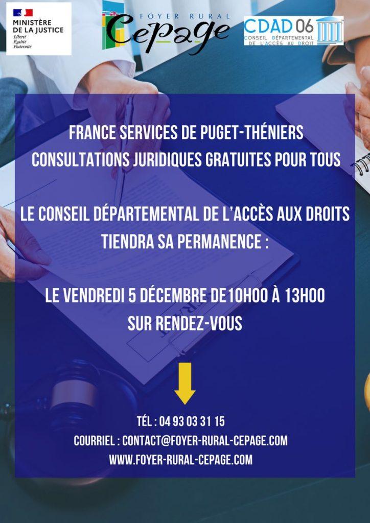 Permanence juridique le 5 décembre