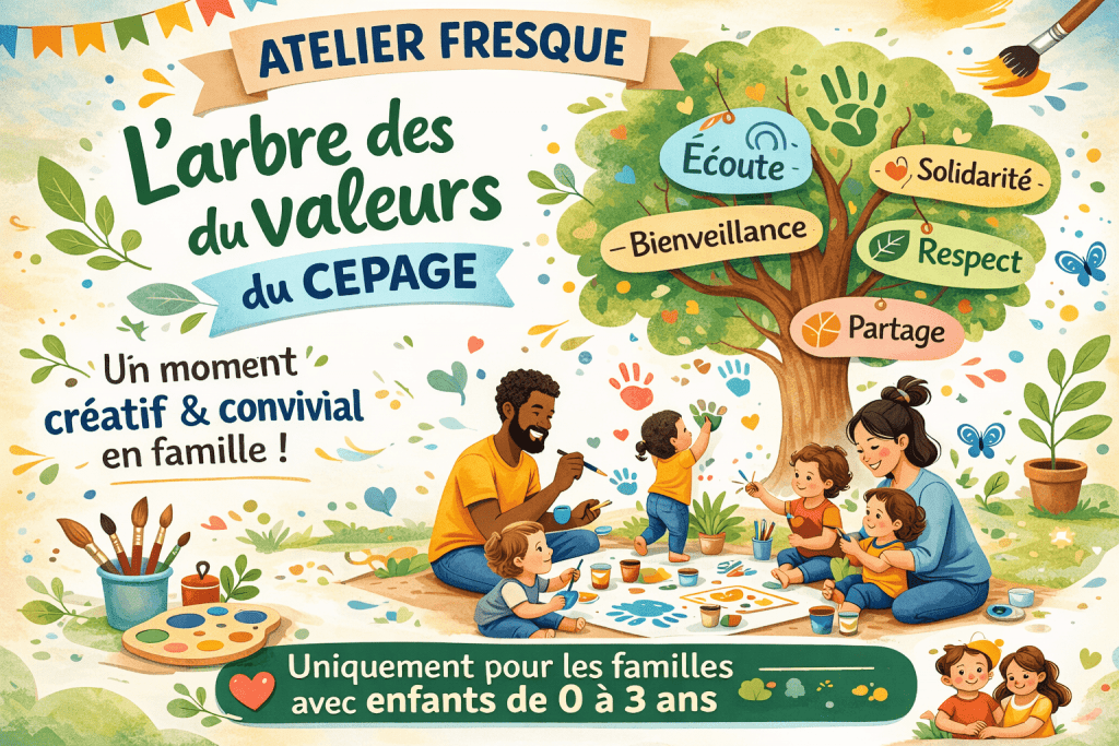 Atelier fresque – L’arbre des valeurs du CEPAGE