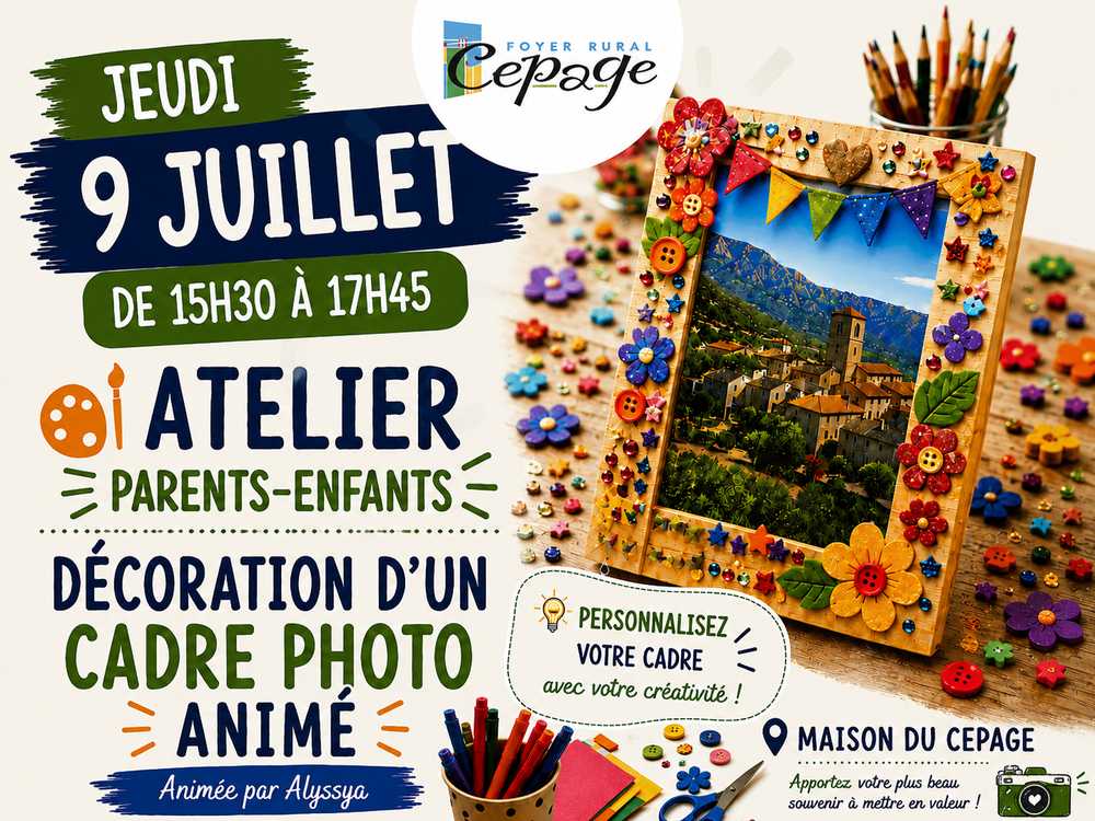Atelier parents-enfants : décoration d&rsquo;un cadre photo
